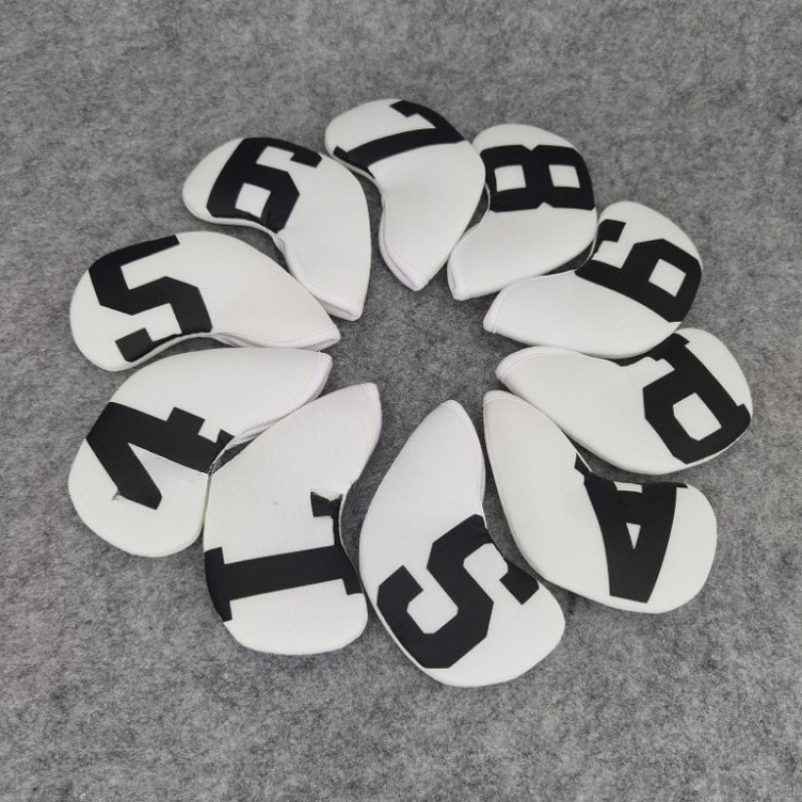 

10Pcs Golf Iron Covers Set Fashion Training Equipment Wrap Headcovers for Most Player белый