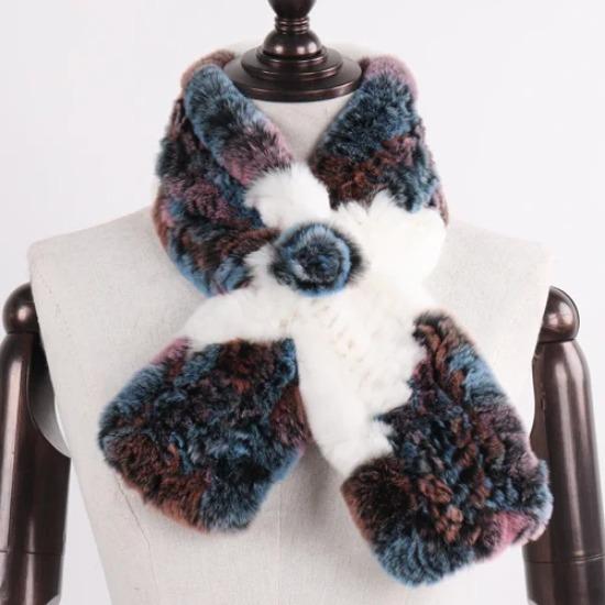 Winter Women Real Rex Rabbit Fur Scarf Natural Warm Soft Rex Rabbit Fur Muffler Lady Genuine Rex Rabbit Fur Scarves