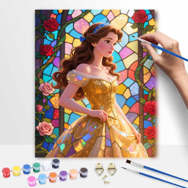 Disney Princess Oil Painting Hand Painting Coloring Painting Handmade Diy Home Decoration Gift