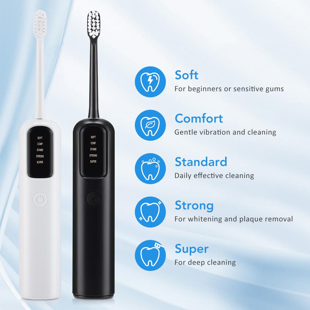Electric Rotating Toothbrush for Adults with Replace Brush Heads Deep Cleaning Rechargeable Smart Timer Oral Teeth Whitening