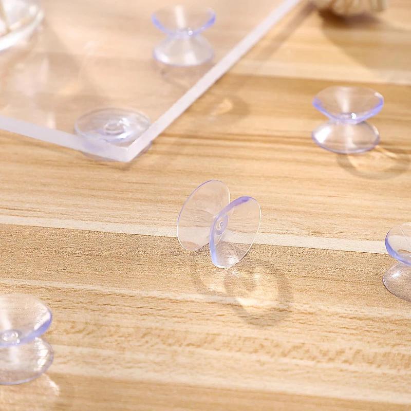 1-30 stuks Mini Dubbelzijdige Zuignappen Tafelbladen Transparante Afstandhouders Transparante Hanger Haken Glas Auto Ruit Antislip Zuignappen