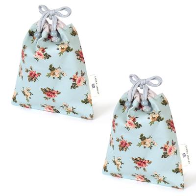 COLORFUL CANDY STYLE LAURA ASHLEY Drawstring Bag Medium Gussetless School Lunch Bag Ena’s Garden Set of 2 Stylish Children Drawstring Bag Medium