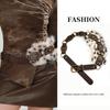 Vintage Americana Punk Faux Fur Trim Belt Women Adjustable PU Waistband With Alloy Buckle Stylish Layered Accessory