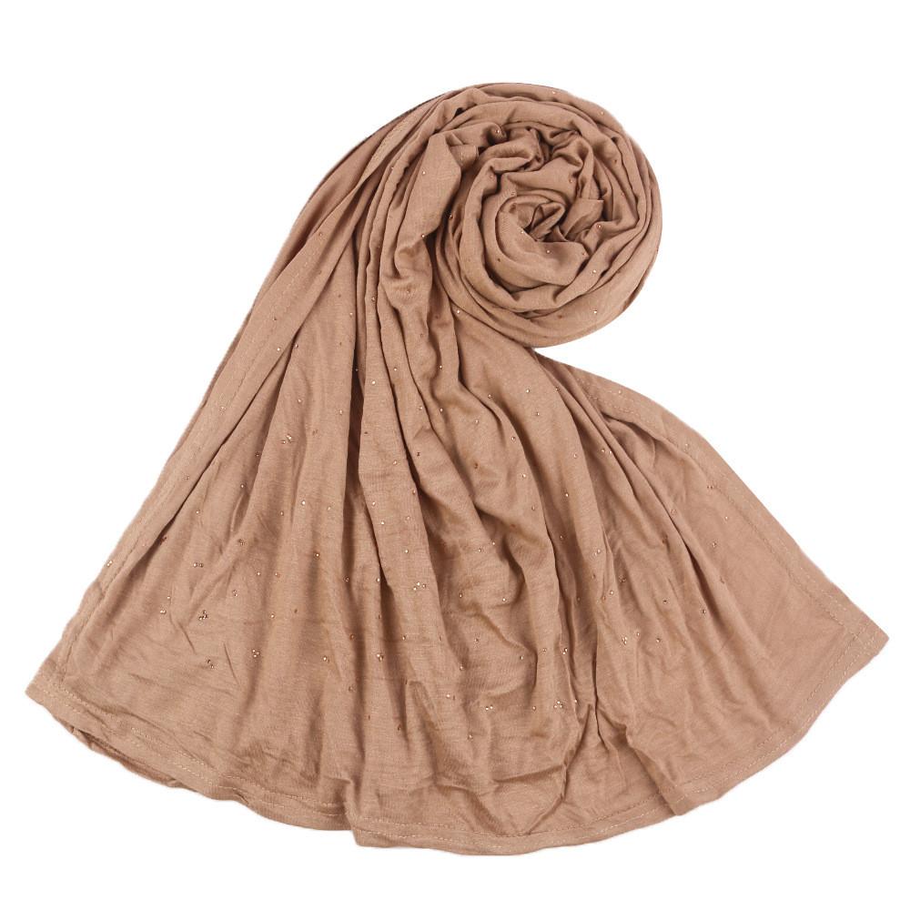 

Modaer Solid Color Satin Cotton Scarf With Glitter Embellishments For Winter Fashion And Sun Protection 1