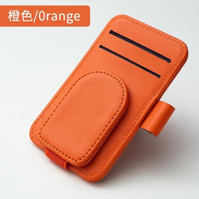 Multifunctional Leather Glasses Storage Clip Ticket Card Holder Interior Accesories Car Sun Visor Magnetic Eyeglass Hanger Clip