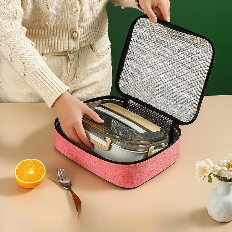 New Student Food Insulated Bag Large Capacity Portable Lunch Insulated Bag Bento Bag Outdoor Portable Waterproof Lunch Box Bag