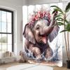 Elephant Cat Animal Pattern Bathing Curtain  Bathroom Shower Curtain Waterproof With 12 Hooks Home Deco Free Ship