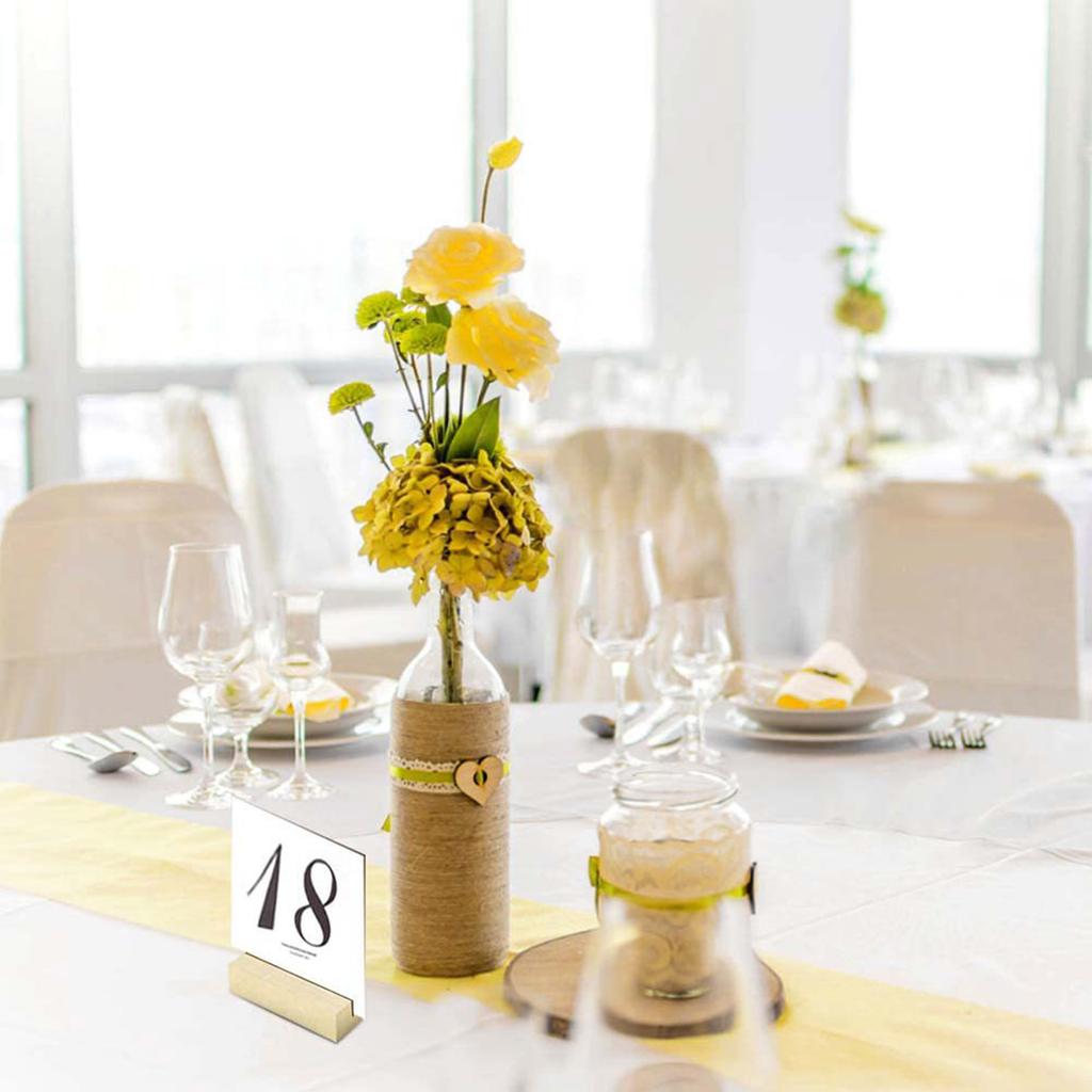10 PCS Wooden Place Card Holders Wood Table Number Stands Picture Holder Acrylic Sign Holders for Wedding Dinner Party