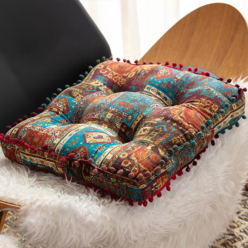 

Круглый пуф из бархата в стиле бохо, квадратная подушка для сиденья, татами для медитации, футон, напольная подушка для сиденья, подушка для офисного кресла в гостиной 40cm