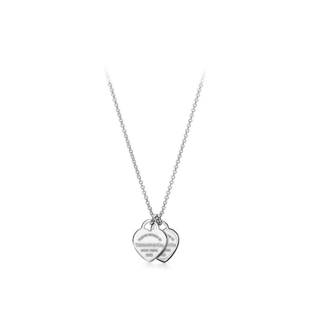 Colar Pingente Coração Clássico da Marca T com Strass, Design de Coração de Amor Banhado a Ouro