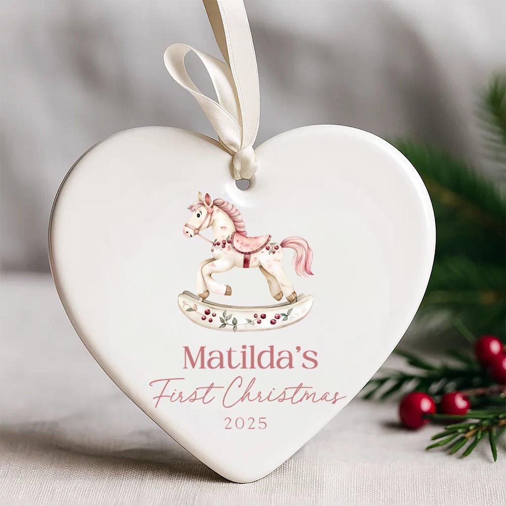 1pc Personalized Baby's First Christmas Ornament Personalized Babys First Xmas Holiday Keepsake 2025 Newborn Xmas Tree Decor