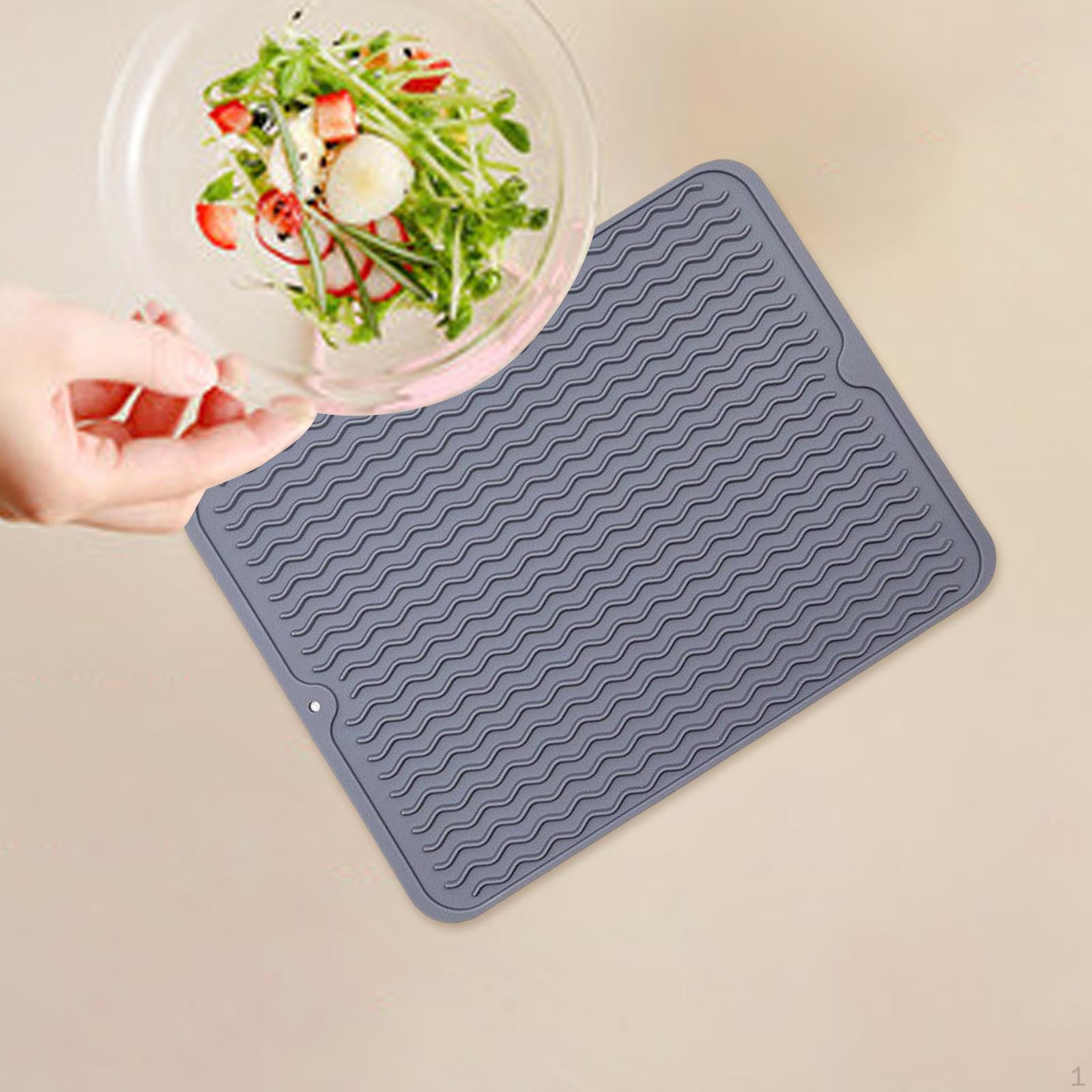 Sink Drying Mat,40x30cm Resistant Silicone ,Waterproof Pot Holder,Silicone Drain Pad Dish темно-серого