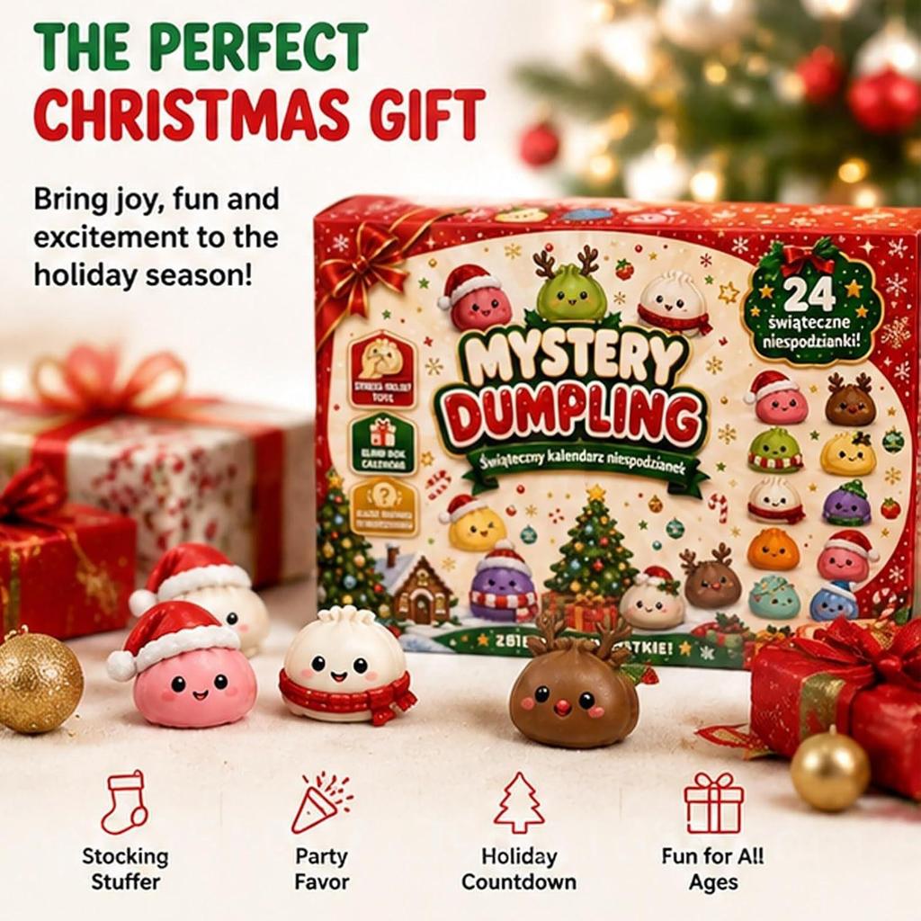 2026 Christmas Squishy Advent Calendar, 24‑Day Xmas Countdown Calendar with Squish Squeeze Toys, Kids Surprise Blind Box Christmas Holiday Gift