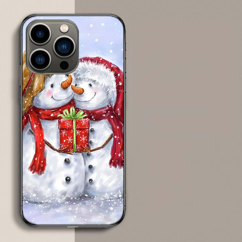

Merry Christmas Snowman Phone Case For Apple Iphone 16E 16 17 Pro Max Air 15 Pro 14 Plus 12 13 Mini Cover Cute Fundas Si iPhone 17 Pro Max