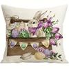 Easter Bunny Double sided Printed Cushion Cover Home Decoration Party Easter Egg Pillowcase Living Room Sofa Decoration Gift