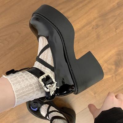 Fashion Versatile Black Platform Thick Heel Small Leather Shoes Women's 2025 New Summer Skirt Retro Mary Jane Single Shoes