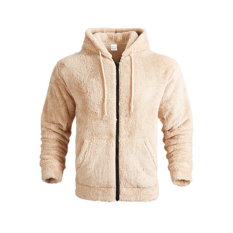 

Cross-border Foreign Trade American Winter Men s Thickened Warm Double-sided Fleece Jacket Zipper Loose Cardigan Casual Hooded Jacket XXXL хакі