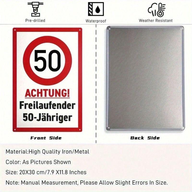 Vintage Metal Poster Wall Art, Souvenir for 50 Year Old Driver, Funny Garage Sign