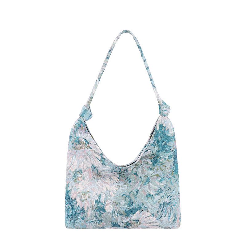 

Женская холщовая сумка через плечо большой вместимости синий