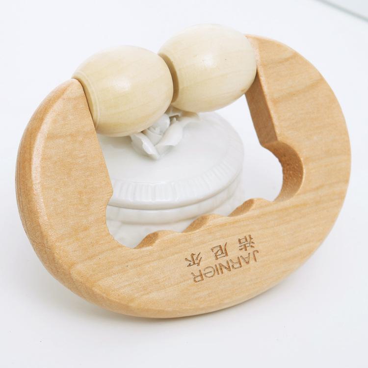 Handheld Wooden Roller Massage Hammer for Face, Foot & Acupoint Therapy