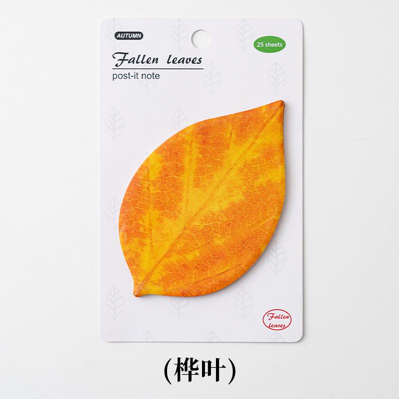 Special Shaped Sticky Notes Cross Border Leaf N Time Stickers with High Grade Sense and Strong Stickiness Leaf Memo Message