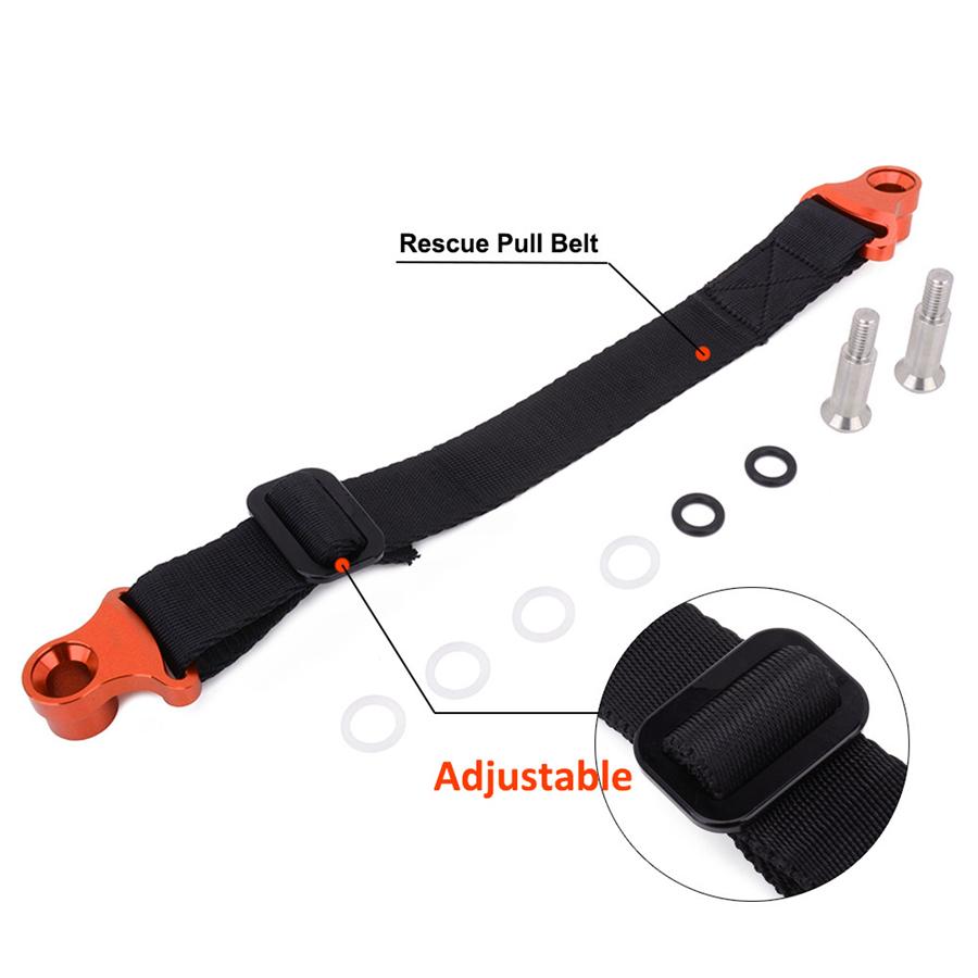 Universal 2Pcs CNC Adjustable Fornt Rear Motocycle Rear Rescue Pull Bundle Belt Draw Leashes