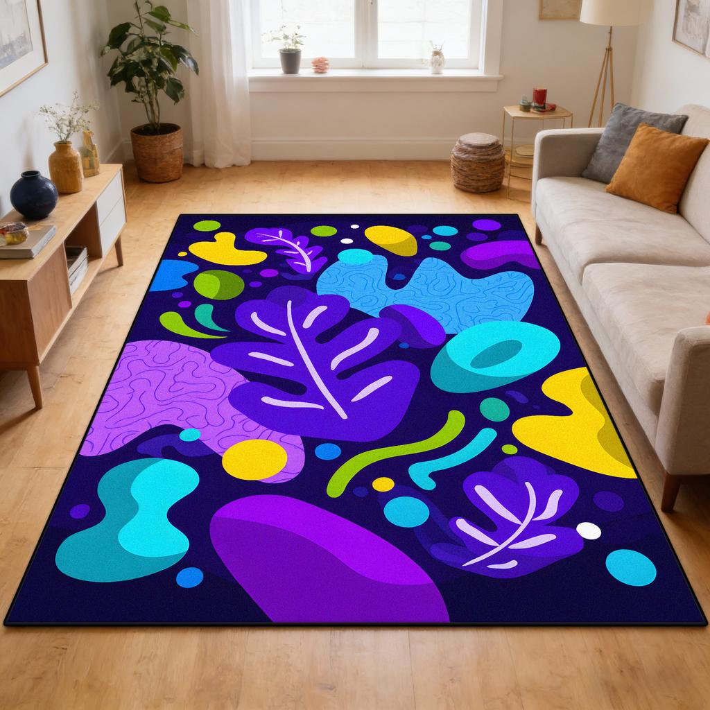 Dopamine Color Abstract Style Living Room Carpet Decoration Home Sofa Area Soft Rug Children Bedroom Non-slip Crawling Mat Floor