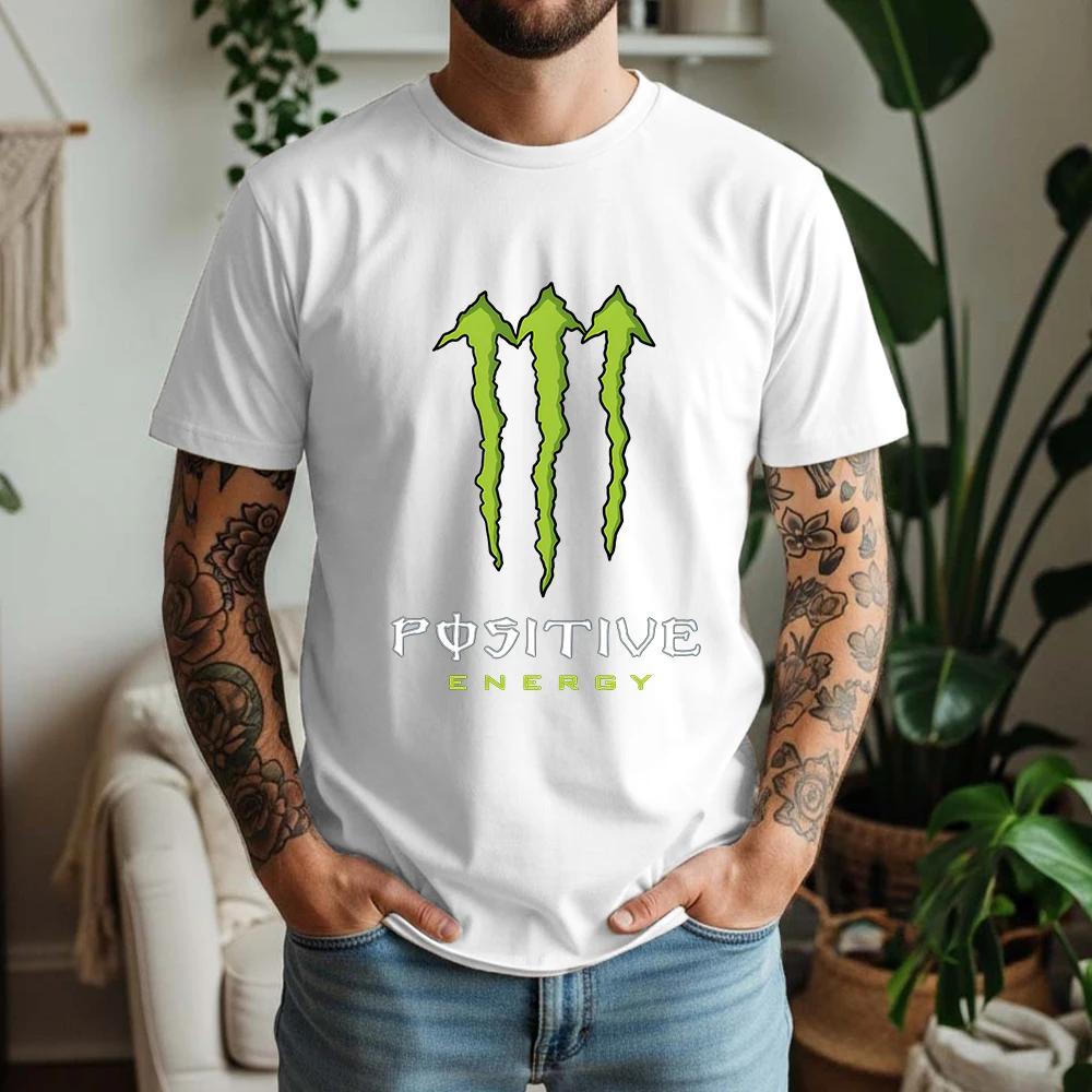 2026 Pánské Oversized Tričko Energetický Nápoj Estetika Dráp Monstra Pozitivní Energie Popkultura Grafické Ležérní Vrcholy