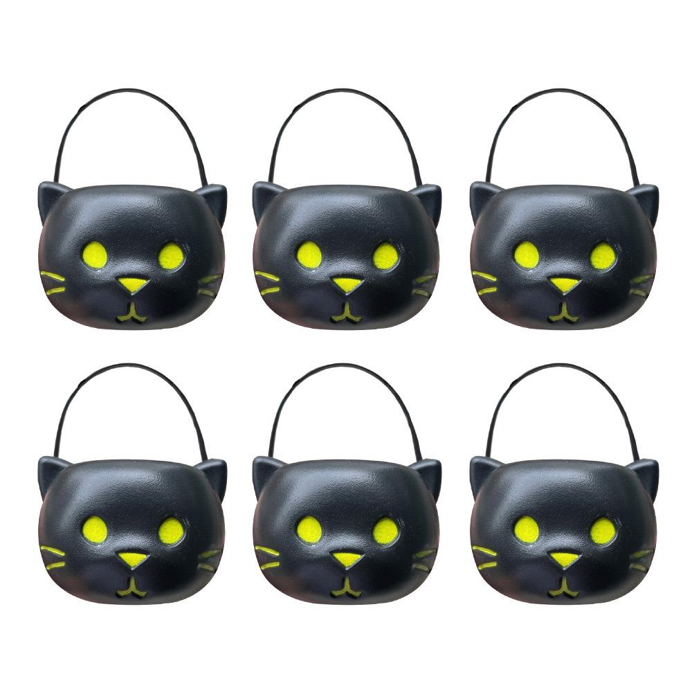 6PCS Set Festive 6cm Size Halloween Pumpkin Jar Triangular Eyes With Lid Pumpkin Bucket Mini Basket Pumpkin Lantern Gift Giving