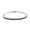 Schwarz Gold Plated Tennisarmbänder Damen Herren 1 Reihe 4mm Zirkonia Iced 5A CZ Stein Kastenschließe Klassisch Jubiläum Mode