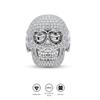S925 Silver Skull Iced Out Moissanite Ring 18K Gold Plated Micro-Pave Hip Hop Jewelry for Men Anti-Tarnish & Hypoallergenic