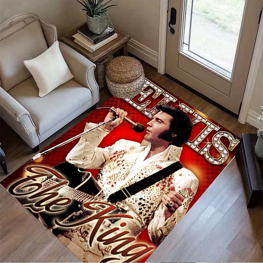 Epic Elvis Presley Concert Floor Mat Perfect for Foyer Living Rooms Hallway Entryway Anti-slip Rug Decorate Offices Spiritual Gift