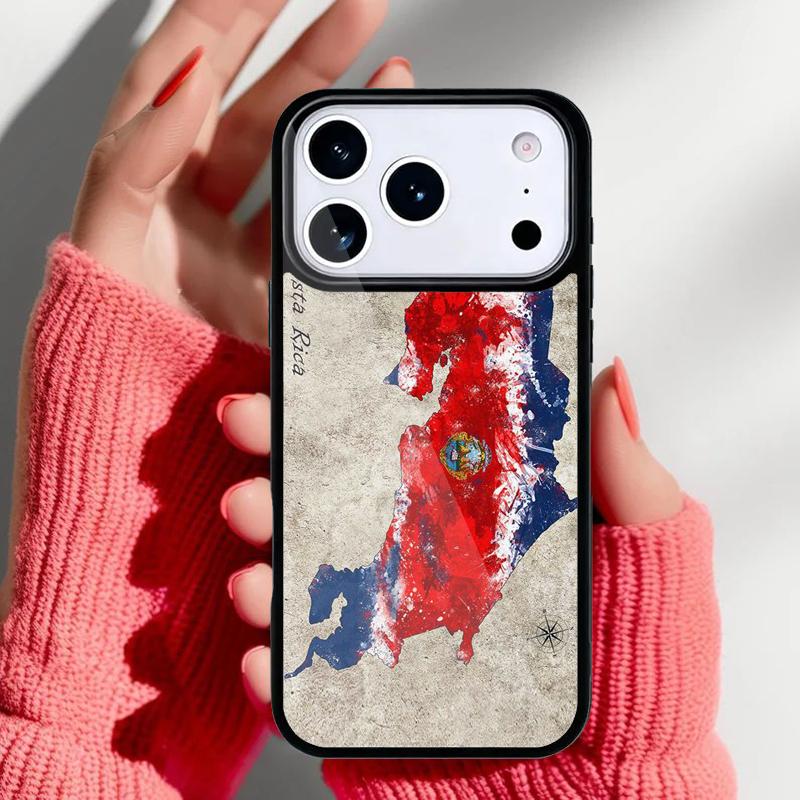 Costa Rica Flag Phone Case for iPhone 17 16 15 14 13 Pro Max Back Cover for 12 11 Pro Coque