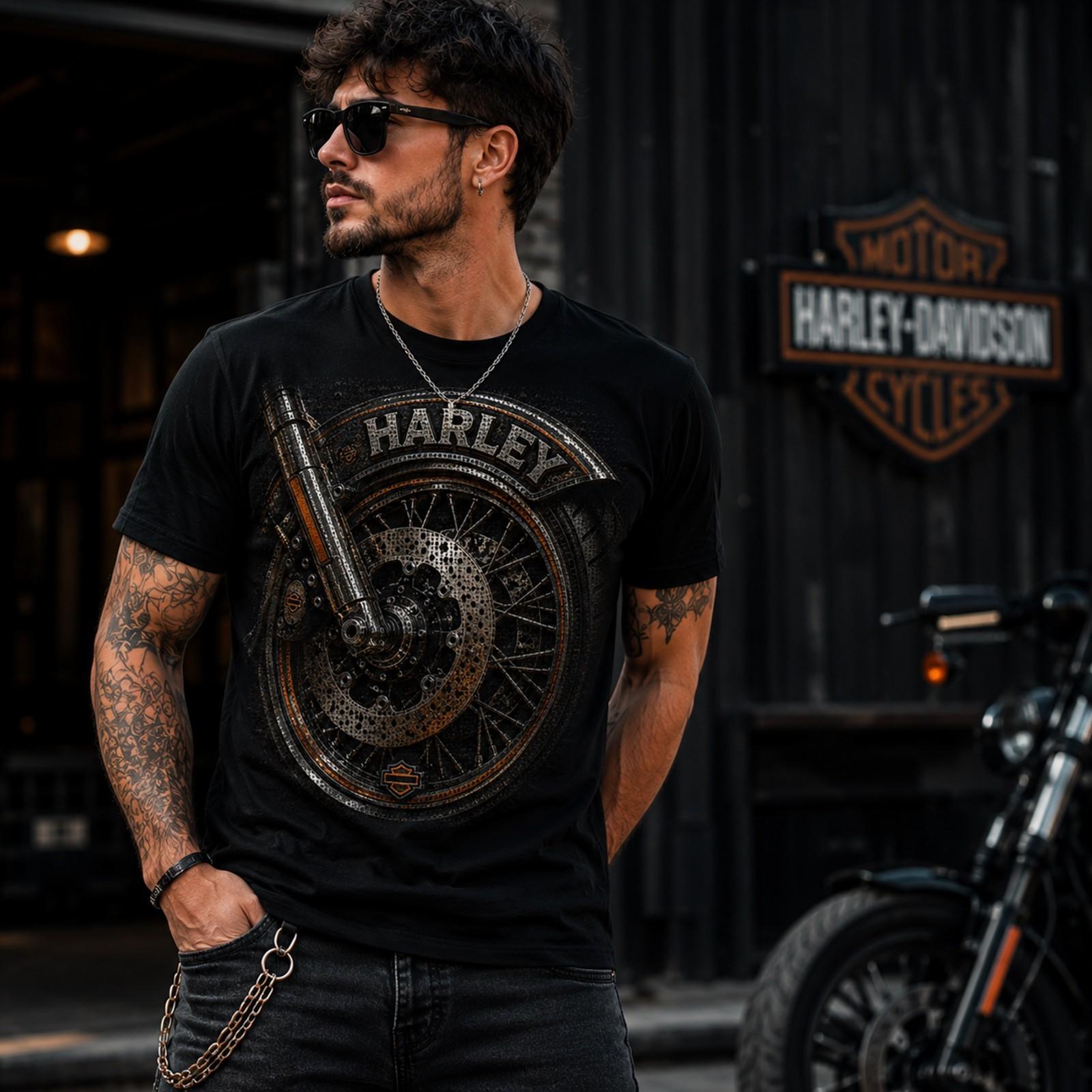 Harley Front Wheel Mosaic Edition | Roue Avant Harley 3D Chrome Premium- L