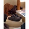 Retro Bag Head Half Slippers One Pedal Belt Buckle Thick-Soled Birkenstocks Women'S Outer Cotton Slippers