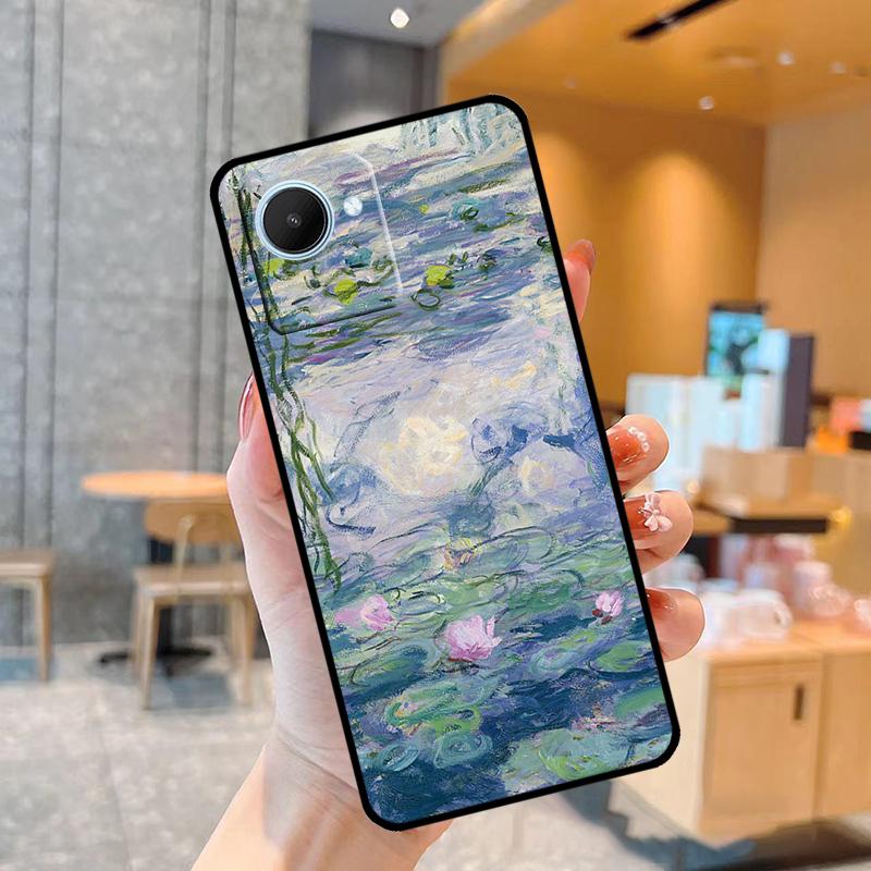 Capa Claude Monet Garden Lotus Bridge para Realme C55 C33 C31 C35 C30 C11 C15 C25s C21Y GT Neo 5 3T 2T 8 9 10 11 Pro Plus