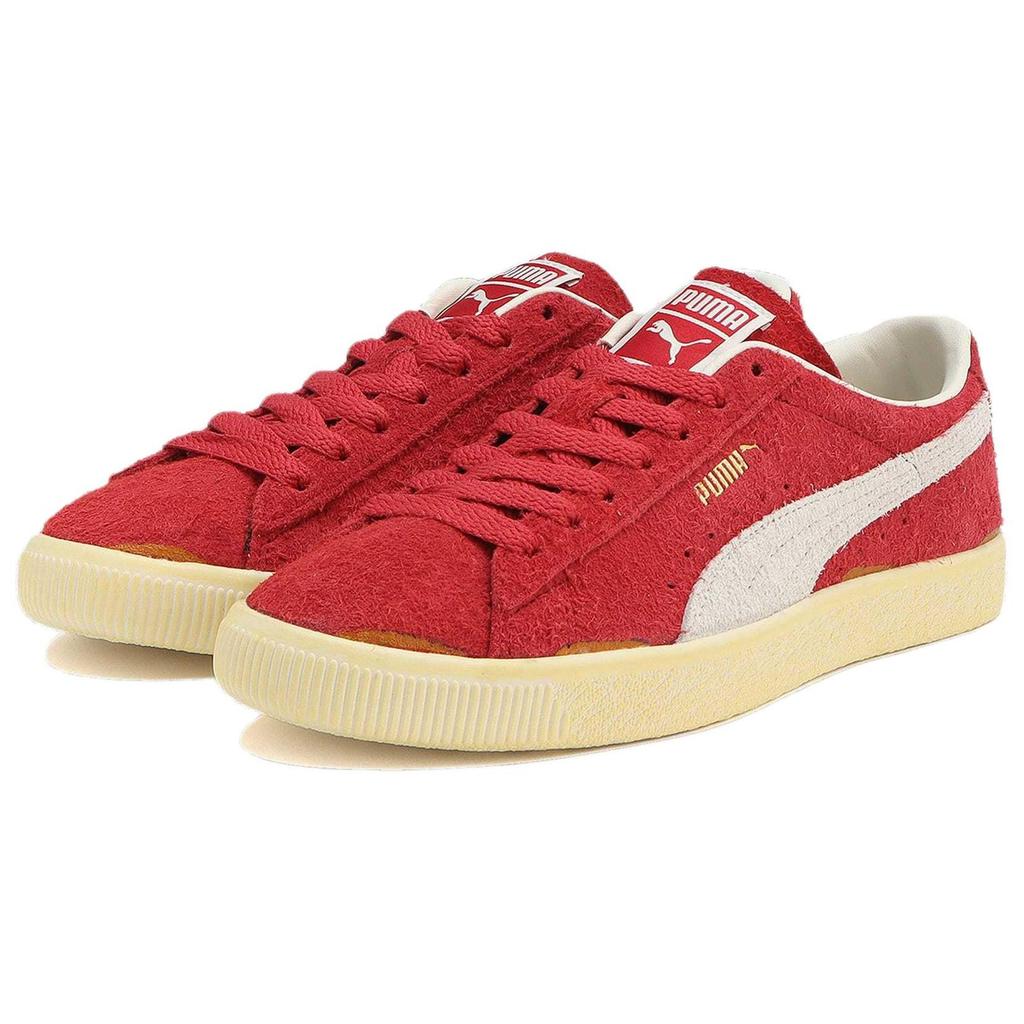 Puma Suede Warm White Club Red Men Sneakers Cream 396493-01
