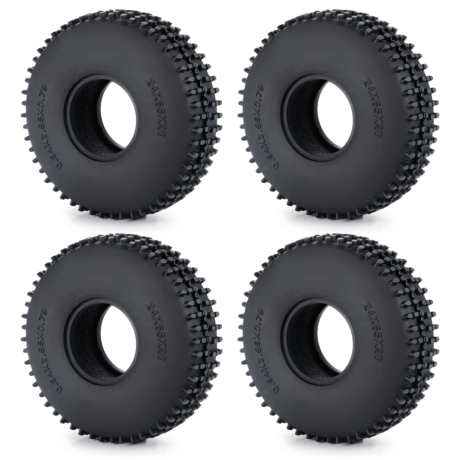 

Four 1.0 Soft Rubber Wheel Tires, 64mm & 65mm, Upgraded for TRZX 1/18 Scale Traxxas TRX4M RC Crawler Car (#3 65mm)