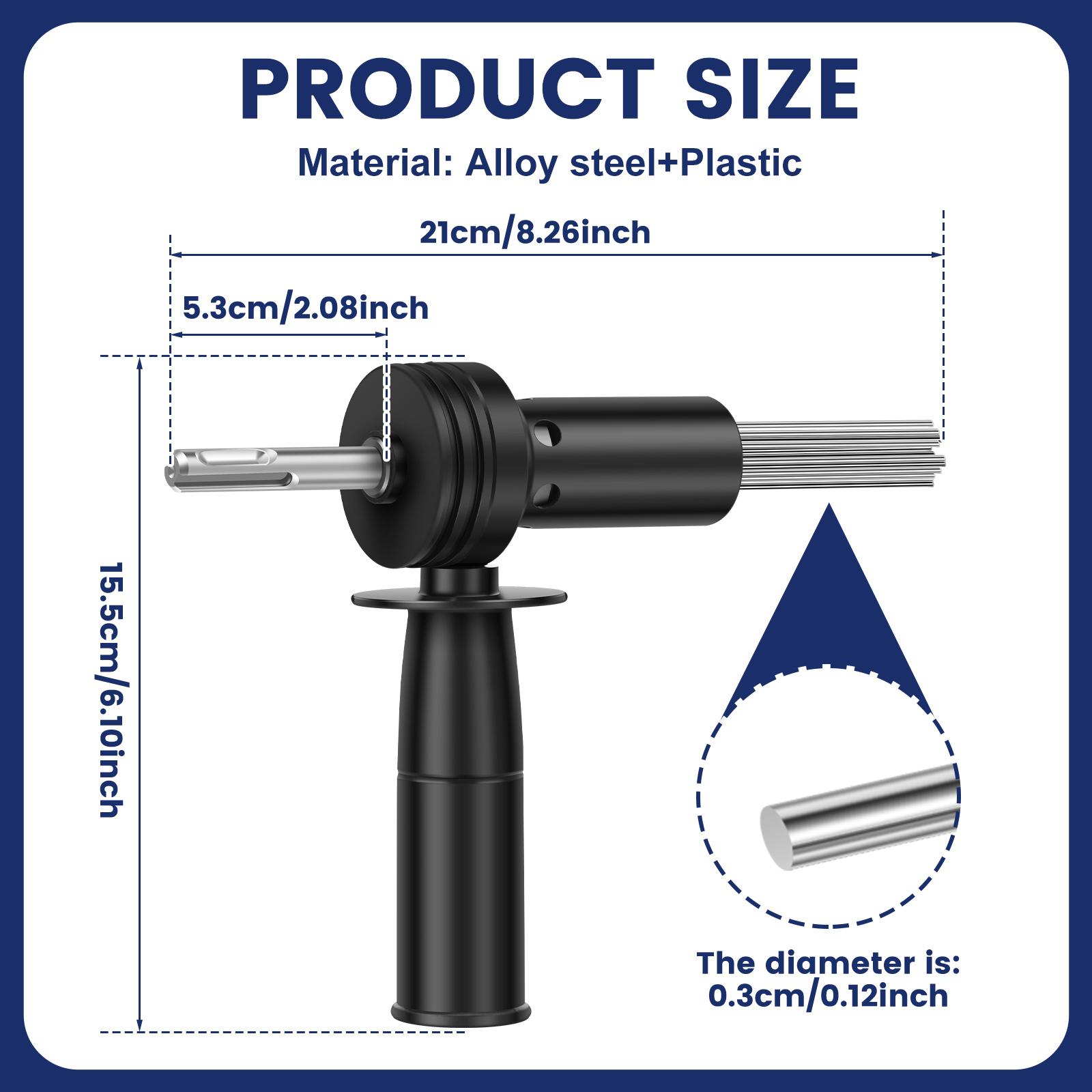 

SDS Plus Electric Hammer Deburring Tool Needle Deslagger with Detachable Handle – Efficient Rust Removal and Edge Finishing Tool