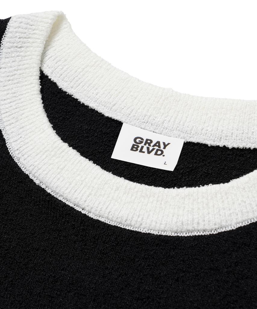 GRAYBLVD Aras Ringer Knit Short Sleeve Gkbst33 (Black)