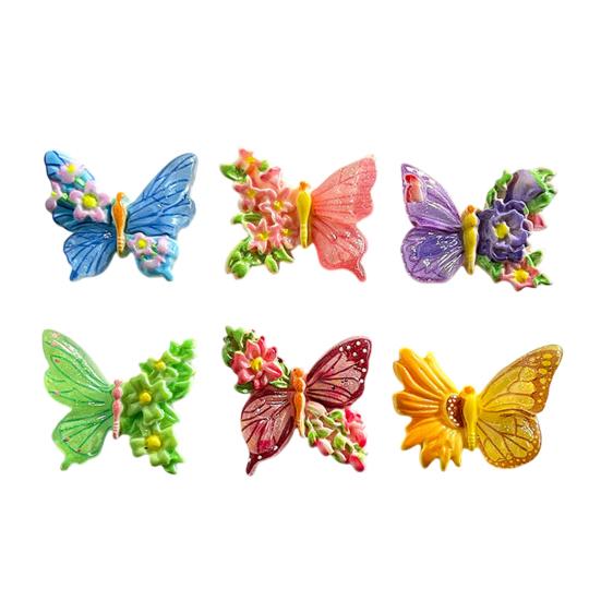 

6Pcs Resin Butterfly Refrigerator Magnet 3D Flower Butterfly Fridge Magnet Home Kitchen Office Whiteboard Locker Magnetic Decoration