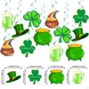 12Pcs ST. Patrick's Day Decorations Kit Hanging swirls Home Decor Sturdy Photo Props Shamrock Beer