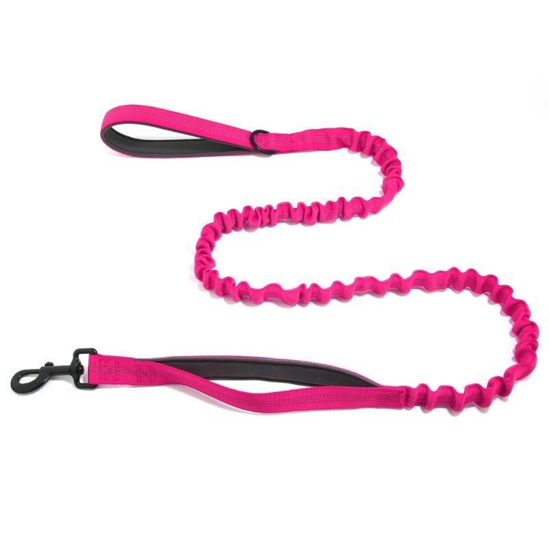 Dual Handle Elastic Dog Leash Shock Absorb Bungee Reflective Walking Lead for Medium Large Dogs Anti-Burst Pets Training Leash