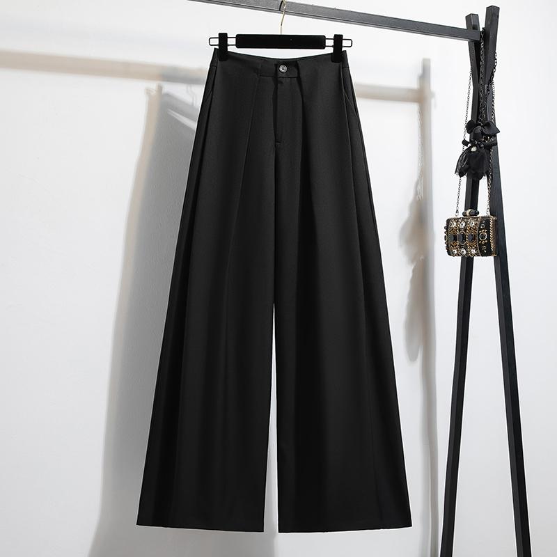 Pantaloni da Loungewear Larghi da Donna Taglie Forti Vita Alta Elastica Pantaloni Casual Culotte Svasati