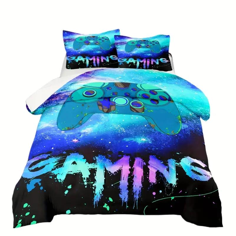 3D Gaming Bedding Set, Game Controller, Down Duvet and Pillowcase, Gamer's Quilt Cover DE135 * 200 Luxury Soft Home Textile