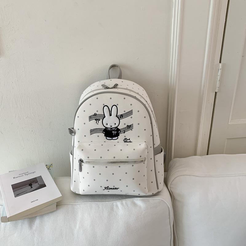 Schoolbag Source Manufacturer New Cute Rabbit Gypsy Backpack Large Capacity Backpack Simple Versatile Polka Dot Schoolbag