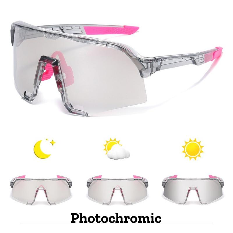 Men's Women's New Colorful Lens Sunglasses Outdoor Sports Photochromic Glasses Fashion Windproof Driving Riding UV400 Sunglasses