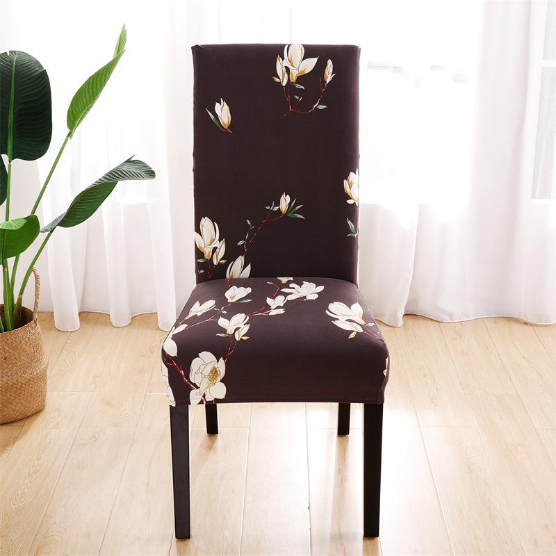 1Piece Printed Dining Room Chair Cover Spandex Elastic Stretch Slipcovers for Kitchen Hotel Banquet Living Room Home Decoration