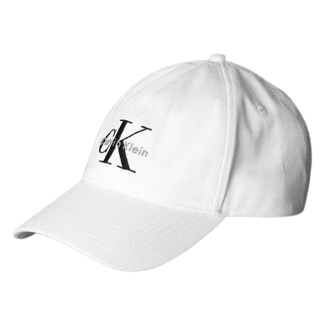 Calvin Klein CK Monogram Logo Baseball Cap Bright Size One Size Fits (4G5004G, White, 110) Most.