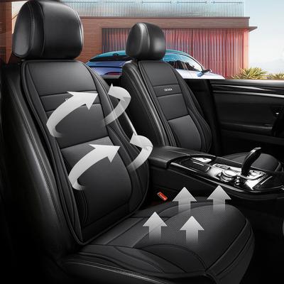 Ergonomický polštář na autosedačku s bederní opěrkou Prodyšná perforovaná PU kůže, Univerzální pro osobní vozy, SUV a nákladní vozy
